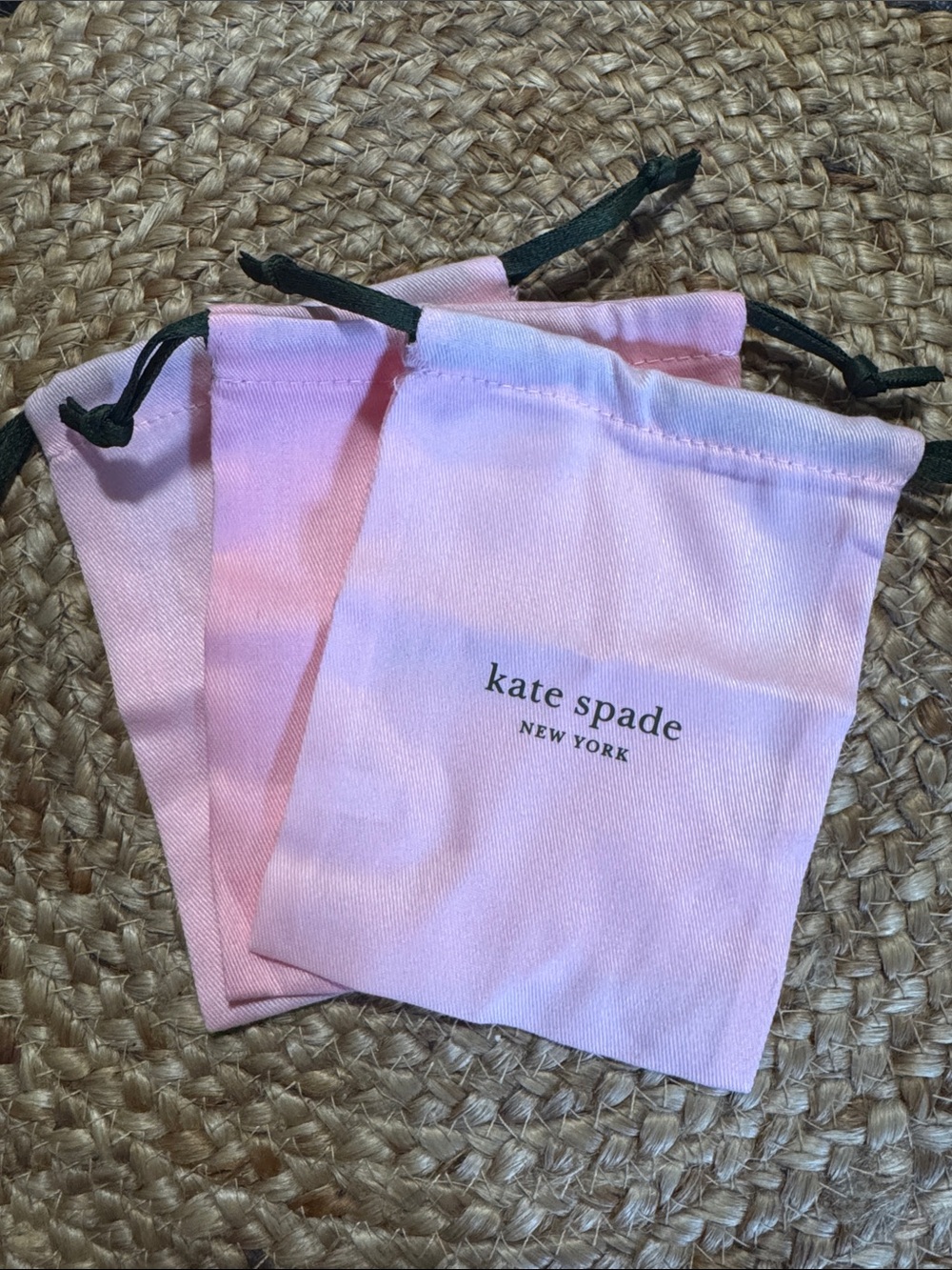 Kate Spade Pink Satin Drawstring Pouch - Sold individually ✨